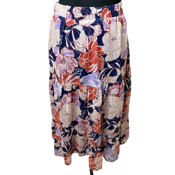Lulu's | Floating Through Flowers Tiered Midi Skirt | Sz S - Picture 7 of 10